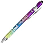 Kugelschreiber SIGNATURE ELEGANCE TOUCH mit Gravur Lasergravur Rainbow Effekt [10 Stück] Aluminium eloxiert Strichstärke: M ca. 0,6mm Tinte: blau mit Touchscreen Endkappe HEAVYTOOL®