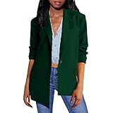 Blazer Damen Elegant Anzugjacke Revers Geschäft Büro Jacke Einzelner Knopf Business Arbeitsjacke Einfarbig Bürojacke Langarm Bürodame Berufsbekleidung Office Abzugmantel Damenjacke für Arb