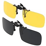 Sonnenbrille Clip, Gritin [2er Pack] Sonnenbrille Aufsatz Polarisationsbrille Clip mit Brillen-Etui - geeignet für Frauen und Männer