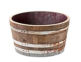 Holzfass, gebrauchtes Weinfass halbiert aus Eichenholz rustikal -als Pflanzkübel oder Miniteich (ohne Zubehör)