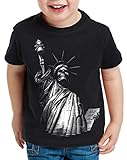 style3 Liberty Graffiti T-Shirt für Kinder usa Freiheitsstatue New York Punk Rock Tattoo, Größe:164
