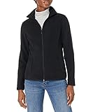 Amazon Essentials Damen Langärmelige Jacke aus Weichem Polarfleece mit durchgängigem Reißverschluss, Klassischer Schnitt, Schwarz, M