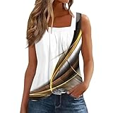 Oberteile Damen Sommer Ärmellose Square Basic Top Leicht und Luftig Tanktops Elegant Locker Tshirt Bequeme Blusenshirt Casual Sommershirt Lässige Hemd Kurzarm Bluse Stilvollen(Gray,L)