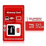 Micro SD-Karte 512 GB Micro SD-Speicherkarte mit SD-Kartenadapter TF-Karte (Hochgeschwindigkeitsklasse 10) für Telefon, Armaturenbrett, Überwachung, Kamera