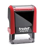 Trodat – Printy 4910 ROT Custom Stempel mit Wunschtext personalisieren – selbstfärbender Stempel als Namensstempel, Adressstempel, Firmenstempel & Co zu verwenden (26 x 9 mm | 3 Zeilen | Rot)