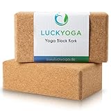 ELLEMA Yoga Block [100% Kork] - Yogablock 2er Set für Anfänger und Fortgeschrittene + Online-Trainingsvideos und E-Book - Yogaklotz für Pilates - Rutschfester Fitness Yoga Klotz (2er)