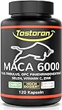 Tostoron MACA 6000 - der TURBO-LADER unter den Maca Kapseln! Hochdosiert - 120 Kapseln + Tribulus, Pinienrindenextrakt, Vitamin C, Selen, Zink -Leistungscheck- 1 Dose (1x100g) Tostoron, dein Antrieb!