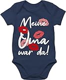 Shirtracer Baby Strampler Mädchen & Junge - Meine Oma war da - weiß - 18/24 Monate - Navy Blau - Geschenk - BZ10 - Baby Body Kurzarm für Jungen und Mädchen