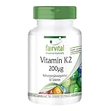 Vitamin K2 MK-7 200µg - HOCHDOSIERT - Menaquinon MK-7 - natürlich & fermentiert aus Natto - VEGAN - 60 Tabletten