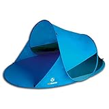 outdoorer Pop up Strandmuschel Zack II blau - Wurf-Strandmuschel mit UV-Schutz 60, Sonnenzelt als Schattenspender am Strand