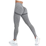 Yaavii Damen-Yoga-Leggings, nahtlos, hohe Taille, Bauchkontrolle, Yogahose für Fitnessstudio, Laufen, Workout, #2 Grau, L