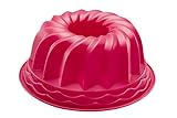 einfach backen Gugelhupf Backform Ø 24 cm – Platin-Silikon, Runde Kuchenform – flexibel, antihaft- und temperaturbeständig – Himbeer-Rot/Pink