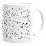 MoonWorks® Kaffee-Tasse Titten-Muster Brüste Fun-Tasse Titten-Tasse Büro-Tasse weiß unisize