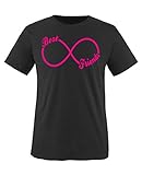 Comedy Shirts - Best Friends - Mädchen T-Shirt - Schwarz/Pink Gr. 152-164