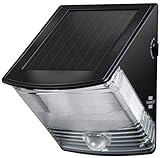 Brennenstuhl LED Solarlampe mit Bewegungsmelder/Außenleuchte mit integriertem Solarpanel und Infrarot Bewegungssensor (LED Strahler IP44, inklusive 3 aufladbarer und austauschbarer Akkus) schwarz