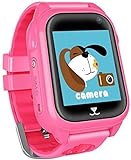 JINYIYAN Kinder Telefon Uhren, Touchscreen Smart Watch, LED, SOS, Zwei-Wege-Anruf, Spiel for 3-12 Jahre alte Jungen Mädchen, Kinder Geburtstagsgeschenk (Color : Pink)