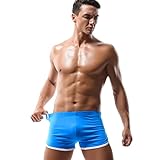 Herren-Unterhose, leger, modisch, Patchwork, sexy, einfarbig, bequem, elastisch, weich, bequem, himmelblau, XL