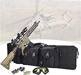 BDRWXZ Weiche Gewehrkoffer, Outdoor-Waffengehäuse 36'mit abnehmbarem Rucksack-Schultergurt, wasserdicht und verschleißfest, doppelte Gewehrbeutel für die Jagd, Schießen, Schwarz