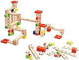 Playtastic Holzspielzeug: Kugelbahn-Bausatz aus Holz, 50-teilig (Holz Kugelbahn-Bausatz für Kind)