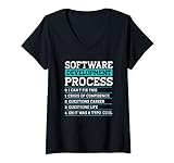 Damen Programmierer für Software-Entwicklungsprozess, Humor T-Shirt mit V-Ausschnitt