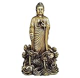 TBUDAR Buddha Figur Kupferstatue Pure Kupfer Sakyamuni Stehender Buddha-Verzierung Handkräftel Messing Buddha Bronze Zen Buddha Statue