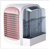 SOLUCKY Kleine Klimaanlage, USB Mini Luftkühler Tragbare Muteair Konditioniereinheit Mobiler Kleiner Lüfter für zu Hause,Pink