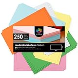 OfficeTree Moderationskarten rechteckig 20x9,8 cm - 250 Stk. 6 Farben - unverzichtbar für professionelle Präsentation Gesprächsleitung Moderation