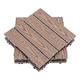 WPC-Terrassenfliesen 22 Stück 30x30 cm Klickfliese Terrassenfliesen Balkonfliesen Gartenfliesen für Gärten, Terrassen, Balk