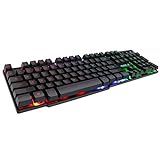 Tastaturkappen Mechanische Backlit Gaming Keyboard 104 Tasten RGB Spielgefühl Tastatur Tastaturen mit RU-Aufkleber for PC Laptop-Computer mechanische Tastaturkappen ( Color : White )