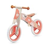 Kinderkraft Laufrad Runner, Lernlaufrad, Kinderlaufrad aus Holz, Kinderrad mit Tragegriff, 12 Zoll Räder, ab 3 Jahre, Corail