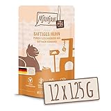 MjAMjAM - Premium Nassfutter für Katzen - Quetschie - Pure - Hühnchen, 12er Pack (12 x 125 g), getreidefrei mit extra viel Fleisch