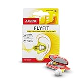 Alpine FlyFit Gehörschutz Bequemes Wiederverwendbar Ohrstöpsel für Flugzeuge & Reisen, + Kostenlos Cleane