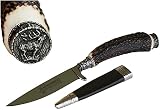 Jagdmesser Trachtenmesser Jagd-Messer Hirschfänger Hirsch Wild echt Hirschhorn Jagdnicker für Lederhose Jäger Fischer Fischen Jagen echt versilbert Stahl-Klinge Soling