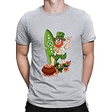St Patricks Day Green Leprechaun Herren Hawaii Irish Leprechaun Surfer Geschenk Shirt Schwarz T-Shirt, hellgrau, M