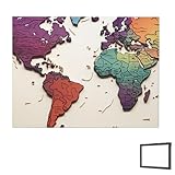 HCLYvexiria Dekoratives Gemälde, Wandkunst, Leinwandgemälde, Weltkarte, Poster, dekoratives ästhetisches Gemälde für Wohnzimmer, ungerahmt zum Aufhängen, Wanddekoration für Zimmer, S
