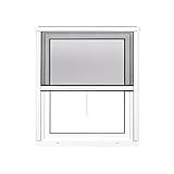 jarolift 2 in 1 Insektenschutzrollo Volaris Fliegengitter Fenster-Rollo, PVC Rahmen Weiß, Höhe und Breite Kürzbar, 100 x 140 cm (B x H)