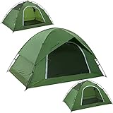 Clostnature Zelt für Camping - Wasserdichtes Outdoor 2 Mann Zelt Leichtes Kuppelzelt für 2 Personen, Kompakt, mit Kleinem Packmaß für Familie, Strand, Festival, Gruppe