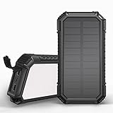 Riapow Solar Powerbank 26800mAh Tragbares Solar Ladegerät USB C Power Bank mit 3 Ausgängen Schnellladung Externer Akku für Handys, Tablets und Outdoor