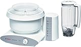Bosch Küchenmaschine MUM6 Styline MUM6N11, Kunststoff-Schüssel 6,2 L, Mixer 1,5 L, Knethaken, Spatel, Doppel-Schlagbesen, 4 Arbeitsstufen, Momentstufe, Kabelstaufach, 800 W, weiß