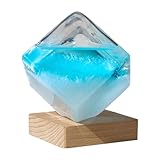 Storm Glass Wetterstation | Sturmglas Wettervorhersage | Sturmglas Zur Wettervorhersage | Wetterstation Glaskugel | Wetterglas Würfel | Kreative Wetterstation Wetter Prognose Mit Hölzern Sock
