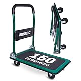 VONROC Transportwagen klappbar 150kg - Plattformwagen als Transporthilfe - Rollwagen mit G
