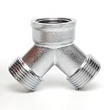 OPERMAXER 2-Wege Y-Verteiler aus Messing - G 3/4 Zoll Wasseranschluss Verteiler, für zwei Zulaufschlauch, Waschmaschine, Geschirrspüler,G