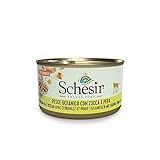 Schesir Cat Salad Ozeanfisch mit Kürbis und Birne - hochwertiges Katzenfutter nass in Sauce mit echten Früchten und reich an Vitaminen - 24 x 85g