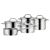 WMF Mini Topfset Induktion klein 5-teilig, Kochtopf Set mit Metalldeckel, Cromargan Edelstahl, Töpfe Set stapelbar, ideal für kleine Portionen