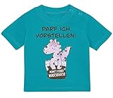 Baby Tshirt in Türkis 0-36 Monate mit Druck T-Shirt mit Spruch Darf ich vorstellen: Mamas Kleiner Wunschdrache Drache Sterne T-Shirt für Kleinkind 0, 1, 2, 3 J