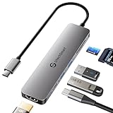 USB C Hub, UtechSmart 6 in 1 USB C Adapter Multiport mit 4K@60Hz HDMI, 2*USB 3.0, PD 100W, SD/TF Kartenleser, Kompatibel für MacBook Pro/Air M1, Dell, HP, Lenovo, Steam Deck und Typ C Geräten