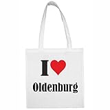Reifen-Markt Tasche I Love Oldenburg Größe 38x42 Farbe Weiss Druck Schwarz