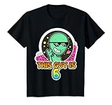 Kinder Lustiger Alien 'This Guy Is 6' Pixel Shades T-Shirt