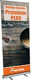 Roll Up Premium Plus | Rollup ohne Banner, ohne Druck | einseitiges Alu Roll-Up, Silber eloxiert | inkl. Tragetasche | Rollup Banner Bannerdisplay Werbebanner Aufsteller für Werbung (100cm x 200cm)