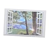 CANIGHT Wandaufkleber Goblincore-raumdekoration Gefälschte 3d-windows-aufkleber Wandbild 3d-aufkleber Künstliches Pflanzendekor Imitatfenster-landschaftsaufkleber 3d-hintergrundb